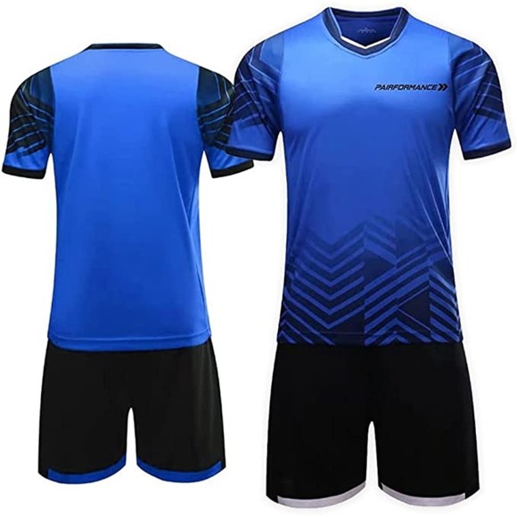 Soccer Jersey & Shorts Boys Girls Soccer Uniforms Kids Sizes 7-13 (Large, Blue) - Picture 1 of 4
